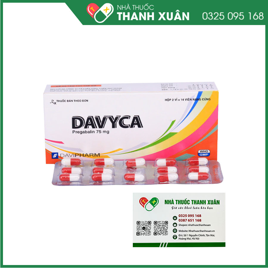 Davyca điều trị động kinh cục bộ ở người lớn, rối loạn lo âu lan tỏa, đau dây thần kinh